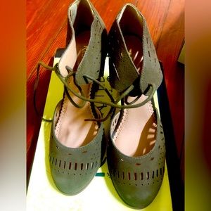 Restricted Olive Suede Sandals